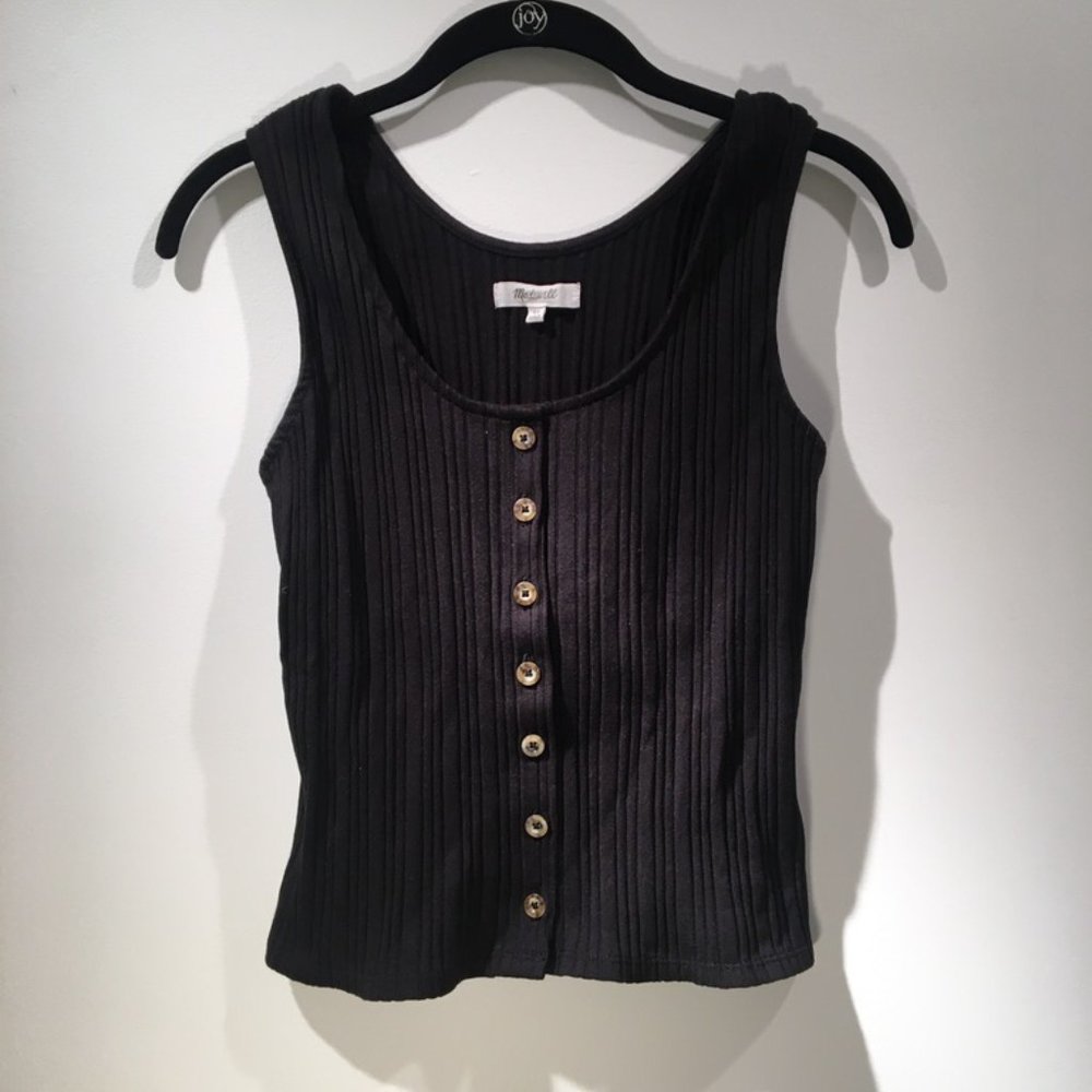 Madewell Ribbed Button-Front Tank Top - Picture 5 of 8